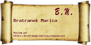 Bratranek Marica névjegykártya